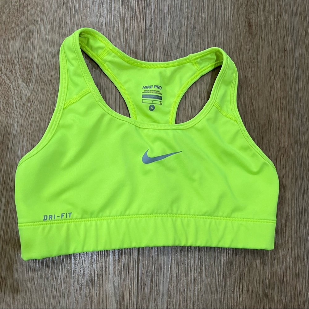 Nike Neon Yellow Women’s Sports Bra Size Small